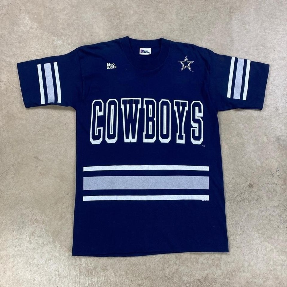 Vintage 90s Pro Player Dallas Cowboys Emmitt Smith Shirt Size Large Blue NFL